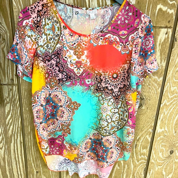 NET Spense Short Sleeve Colorful Top - Picture 2 of 5